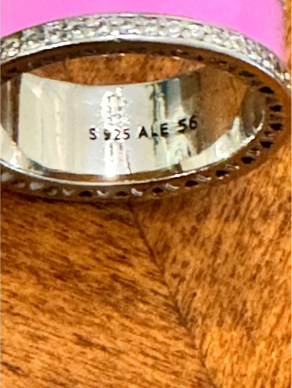 Silver Purple Enamel Ring Size 7.5 (56) 289